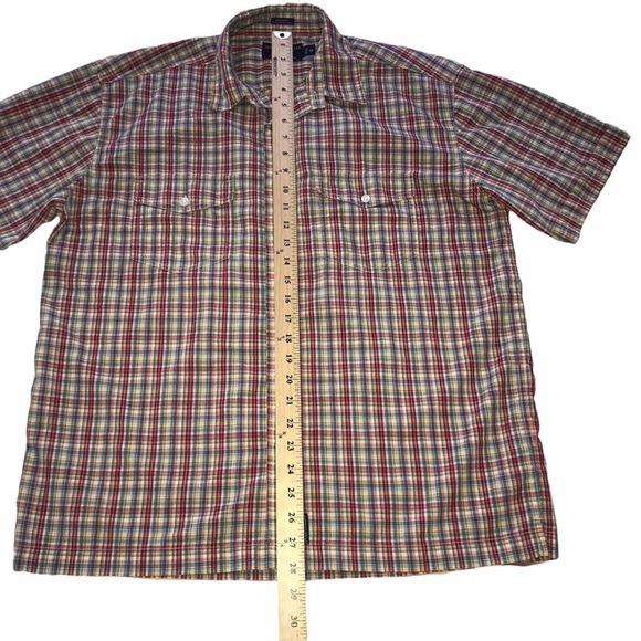 American Eagle Multi-Colored Plaid Button Down Axle Shirt - Men’s Medium - Picture 4 of 10